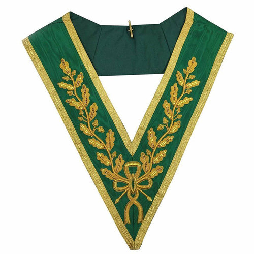 Riaz Impex Masonic Collars Grand Council Allied Masonic Degrees Collar – Green Moire with Gold Bullion