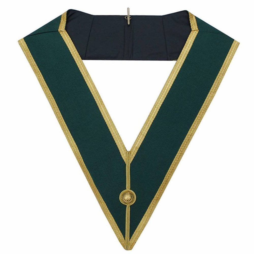 Riaz Impex Masonic Collars Grand Council Allied Masonic Degrees Collar – Green with Gold Braid