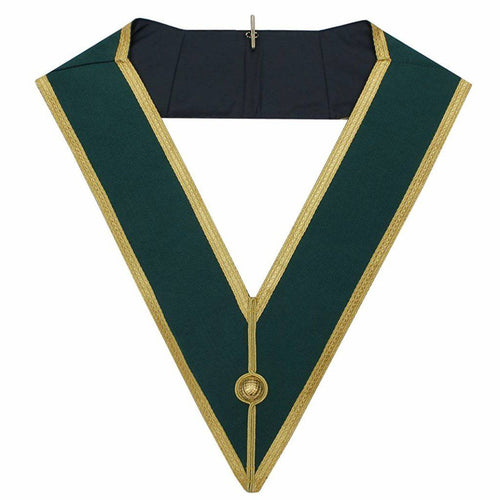 Riaz Impex Masonic Collars Grand Council Allied Masonic Degrees Collar – Green with Gold Braid