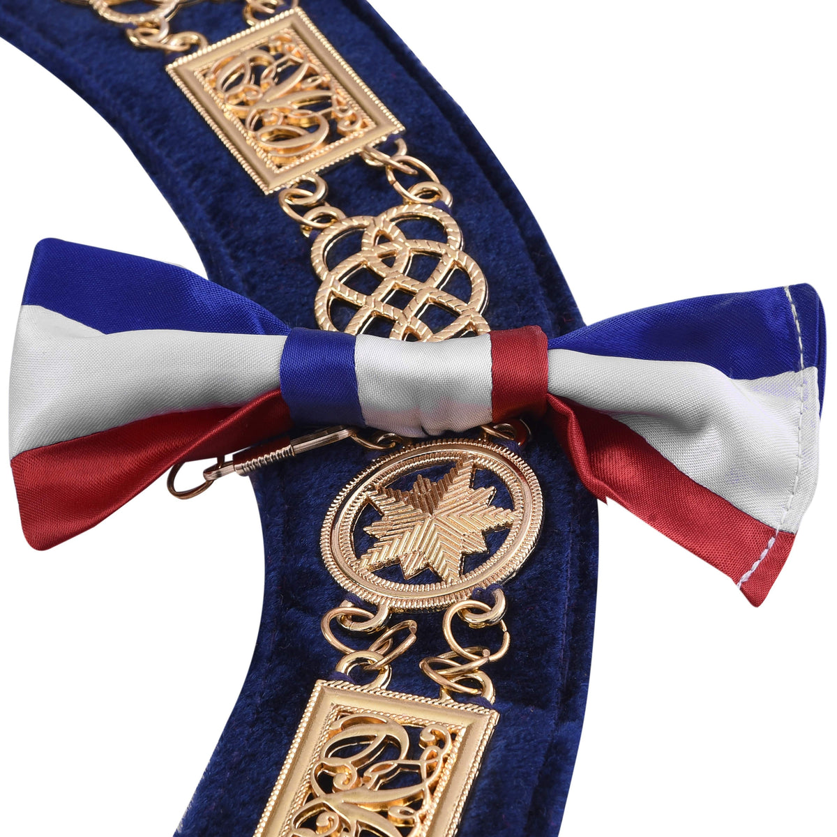 Riaz Impex Masonic Collars Grand Officer French National Grand Lodge Chain Collars – Full Dress Gold Plated on Blue Velvet