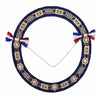 Grand Officer French National Grand Lodge Chain Collars – Full Dress Gold Plated on Blue Velvet