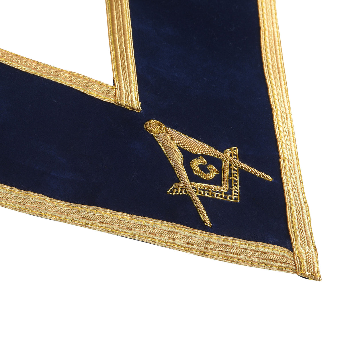 Riaz Impex Masonic Collars Master Mason Blue Lodge Collar – Dark Blue Velvet with Gold Braid Borders