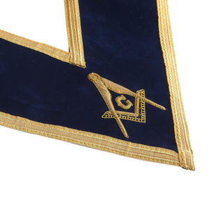 Riaz Impex Masonic Collars Master Mason Blue Lodge Collar – Dark Blue Velvet with Gold Braid Borders
