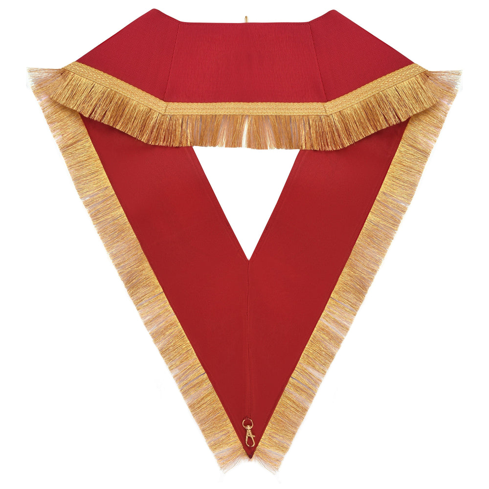 Riaz Impex Masonic Collars Master Mason Blue Lodge Collar – Red Ribbon Gold Braid & Fringe