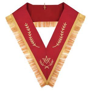Riaz Impex Masonic Collars Master Mason Blue Lodge Collar – Red Ribbon Gold Braid & Fringe