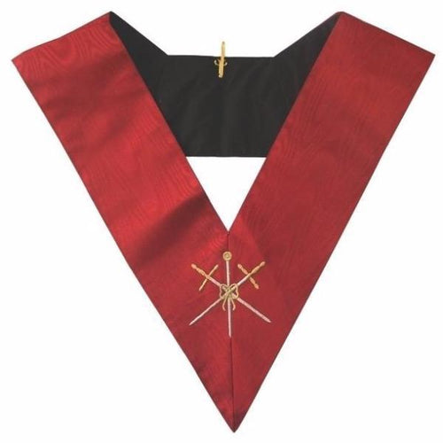 Riaz Impex Masonic Collars Master of Ceremonies 18th degree Scottish Rite Collar – Red Moire