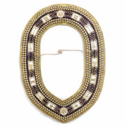 OES Chain Collar – Purple Backing With Gold Rhinestones