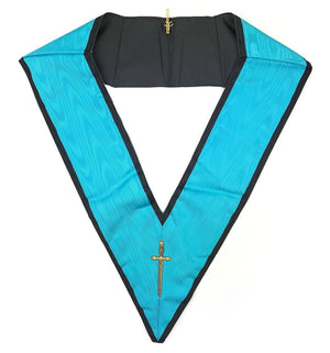Riaz Impex Masonic Collars Officers Memphis Misraim Officer Collar Set – Turquoise Blue Moire