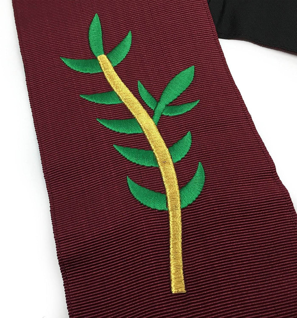Riaz Impex Masonic Collars Officers Scottish Rite Officer Collar Set – Maroon Machine Embroidery