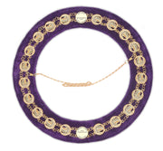 Past Commandress DOI Chain Collar – Multi-Color Gold Plated On Purple Velvet
