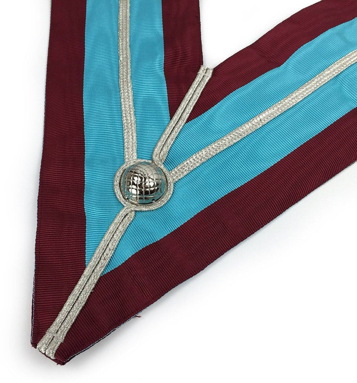 Riaz Impex Masonic Collars Past Master Mark Collar – Sky Blue & Maroon Moire
