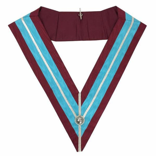Riaz Impex Masonic Collars Past Master Mark Collar – Sky Blue & Maroon Moire