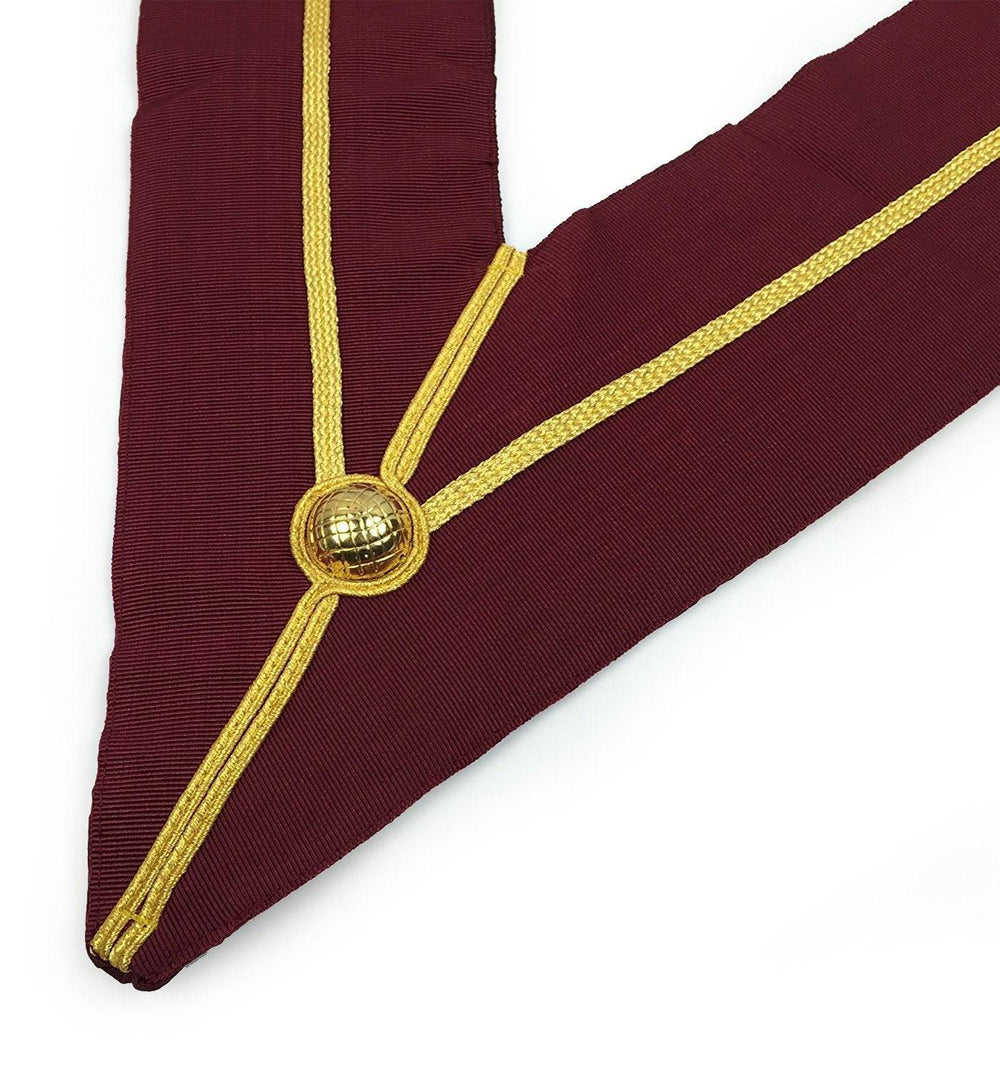 Riaz Impex Masonic Collars Past Principal English Royal Arch Officer Collar – Wide Maroon & Gold