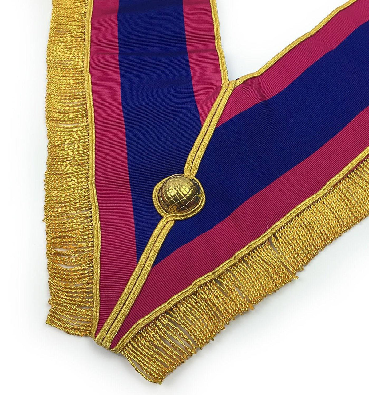 Riaz Impex Masonic Collars Provincial Mark Collar – Pink & Blue with Gold Fringe