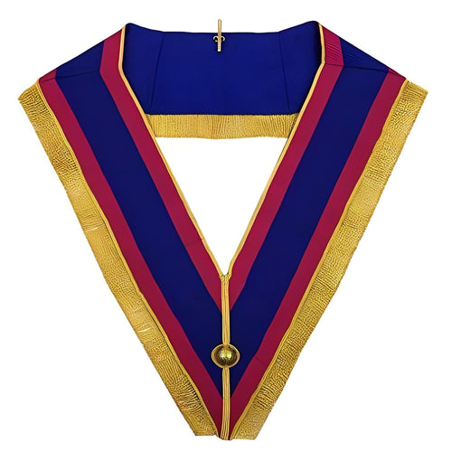 Riaz Impex Masonic Collars Provincial Mark Collar – Pink & Blue with Gold Fringe