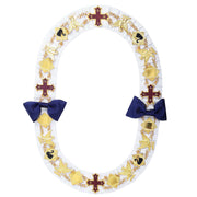 Red Cross of Constantine Chain Collar – White Ribbon Backing