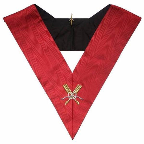 Riaz Impex Masonic Collars Secretary 18th Degree Scottish Rite Collar – Red Moire
