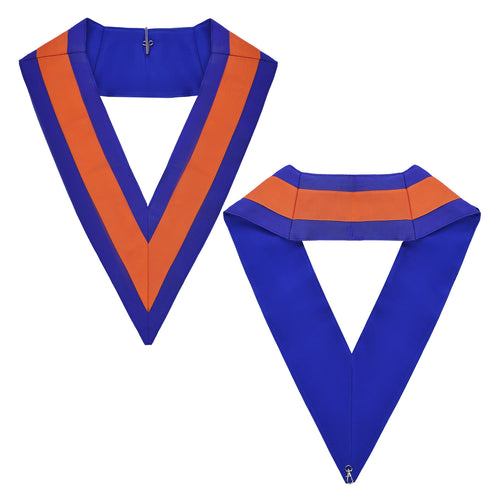 Riaz Impex Masonic Collars St. Lawrence the Martyr Officer Collar – Blue & Orange Ribbon