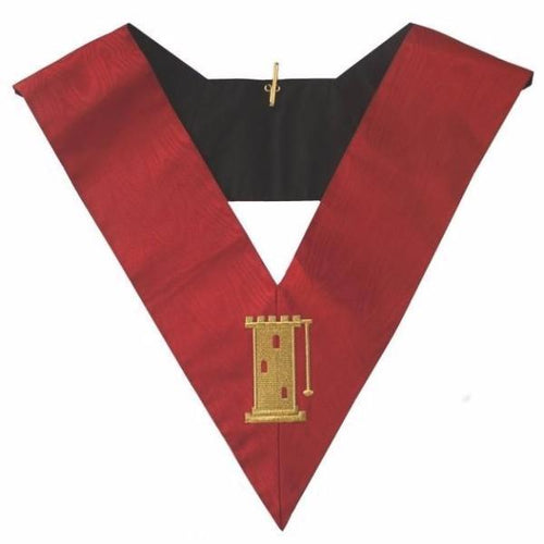 Riaz Impex Masonic Collars Tour Guard 18th Degree Scottish Rite Collar – Red Moire