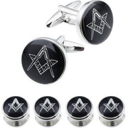 Masonic Cufflinks & Shirt Studs – Black Round Faces