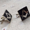 Masonic Square Cufflinks – Black & Silver