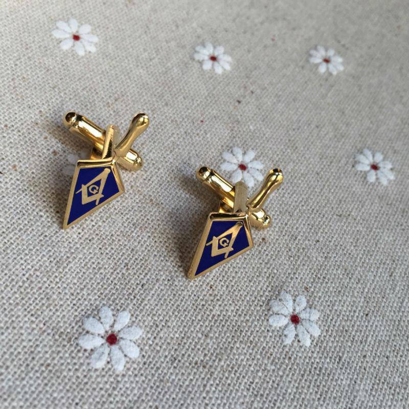Riaz Impex Masonic Cufflinks & Studs Masonic Trowel Cufflinks – Blue & Gold