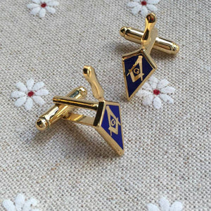 Riaz Impex Masonic Cufflinks & Studs Masonic Trowel Cufflinks – Blue & Gold