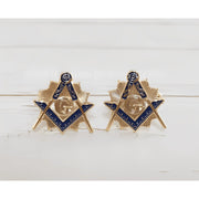 Master Mason Cufflinks – Gold & Blue