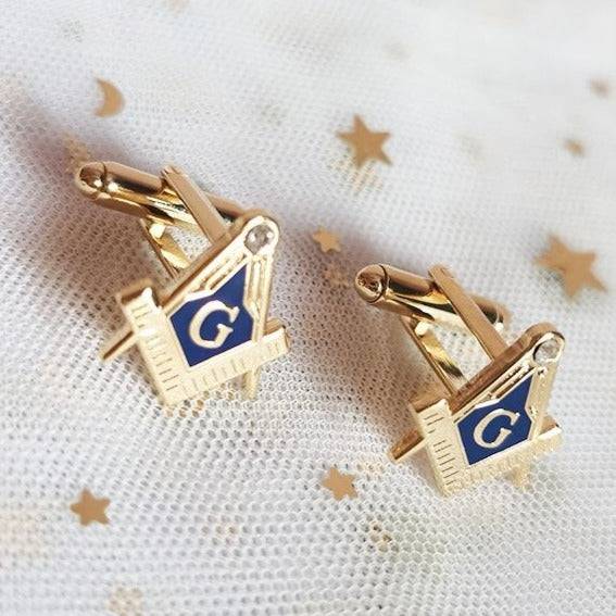 Riaz Impex Masonic Cufflinks & Studs Master Mason Square & Compass Cufflinks