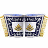 Past Master Blue Lodge Cuff – Dark Blue & Silver with Fringe