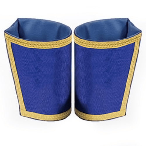 Riaz Impex Masonic Gauntlets & Cuffs Universal Cuff – Plain Blue Hand Embroidered