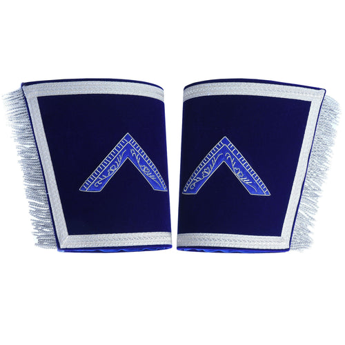 Riaz Impex Masonic Gauntlets & Cuffs Worshipful Master Blue Lodge Cuff – Blue Velvet Hand Embroidered