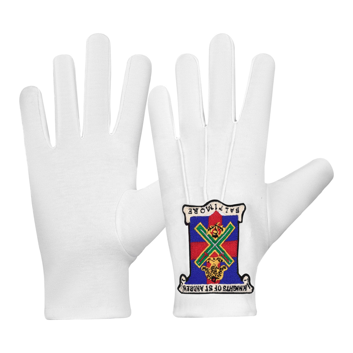 Riaz Impex Masonic Gloves 29th Degree Scottish Rite Gloves – White Cotton Knights of St. Andrew