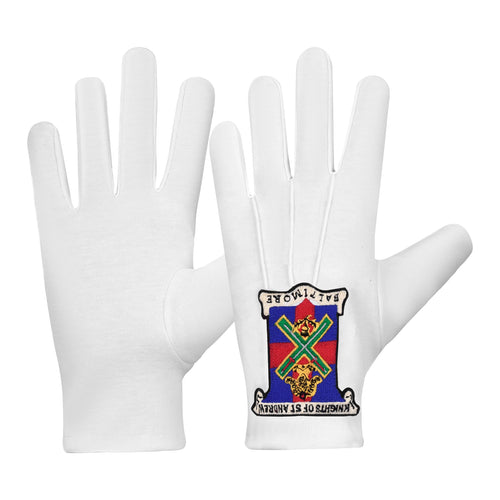 Riaz Impex Masonic Gloves 29th Degree Scottish Rite Gloves – White Cotton Knights of St. Andrew