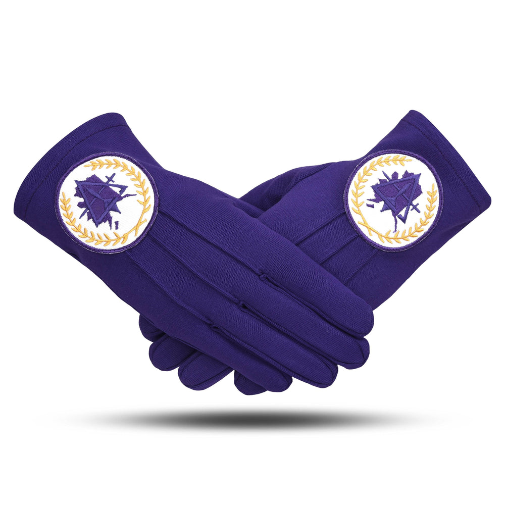 Riaz Impex Masonic Gloves Council Gloves – Pure Cotton Purple Color With Alaska Map