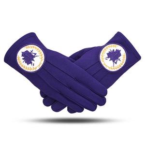 Riaz Impex Masonic Gloves Council Gloves – Pure Cotton Purple Color With Alaska Map