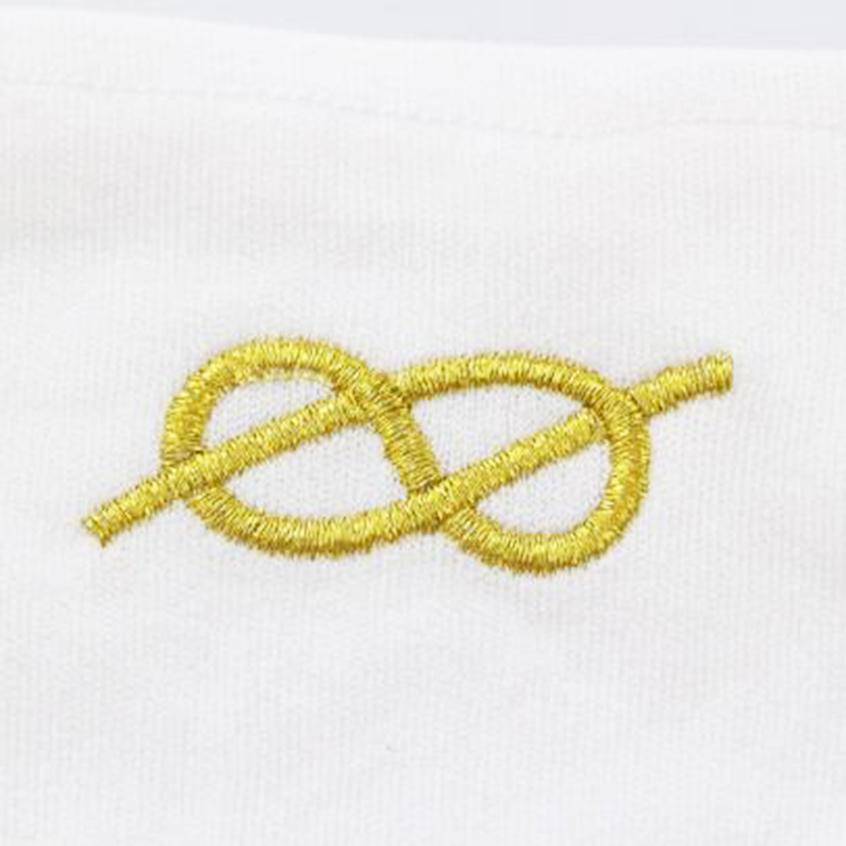 Riaz Impex Masonic Gloves French Rite Gloves – White Cotton with Golden Knot Machine Embroidery
