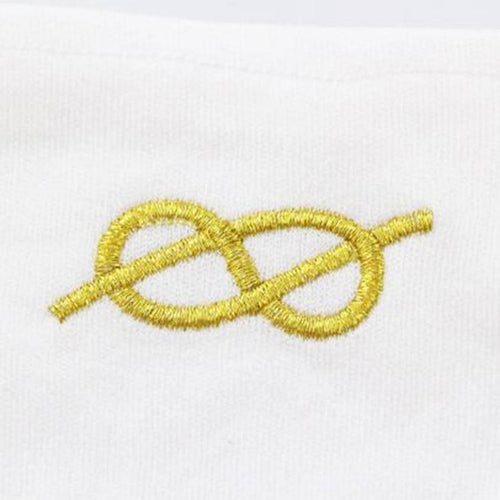 Riaz Impex Masonic Gloves French Rite Gloves – White Cotton with Golden Knot Machine Embroidery