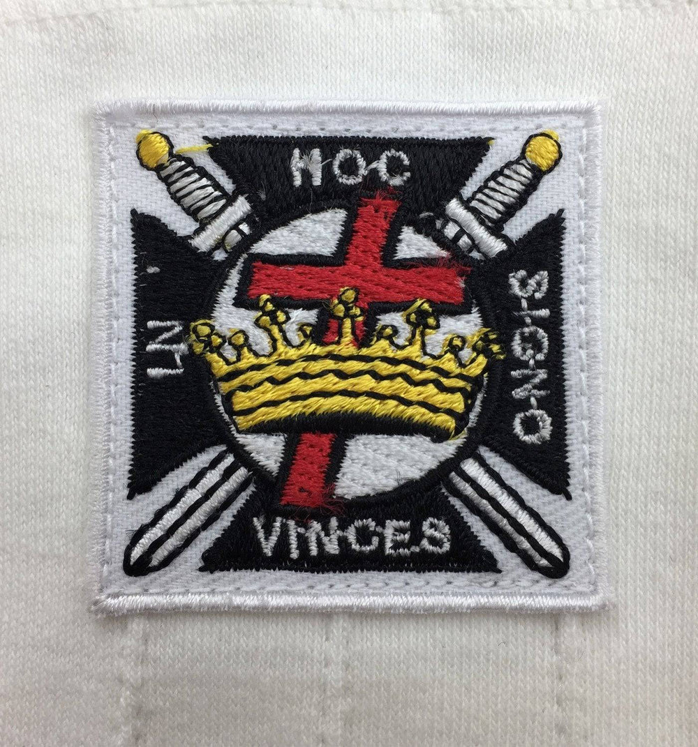 Riaz Impex Masonic Gloves Knights Templar Gloves – White Cotton Machine Embroidered Emblem