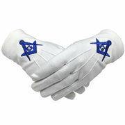 Master Mason Cotton Gloves – Royal Blue Embroidery