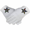 OES Gloves – White Cotton Machine Embroidered Emblem