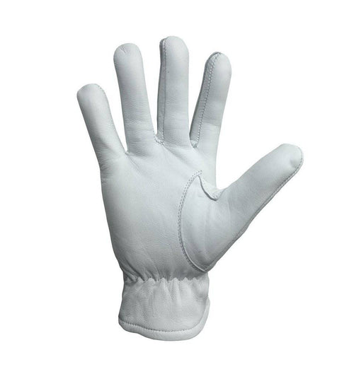 Riaz Impex Masonic Gloves Past Master White Leather Gloves – Black Embroidery