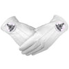 Past Master White Leather Gloves – Black Embroidery