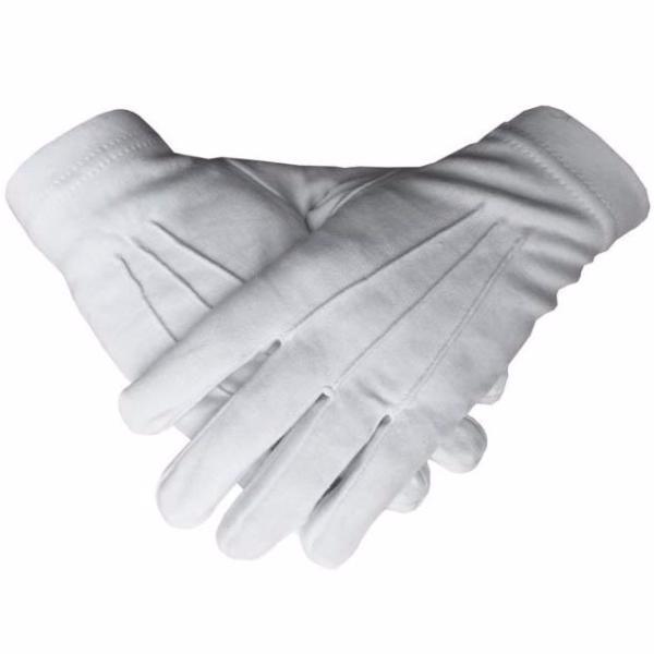 Riaz Impex Masonic Gloves Plain White Cotton Regalia Gloves