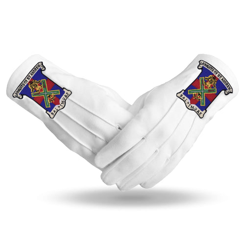 Riaz Impex Masonic Gloves S 29th Degree Scottish Rite Gloves – White Cotton Knights of St. Andrew