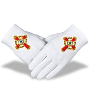 Knight Commander of the Court of Honour Scottish Rite Gloves – White Pure Cotton