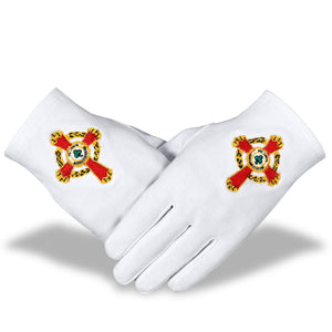 Riaz Impex Masonic Gloves S Knight Commander of the Court of Honour Scottish Rite Gloves – White Pure Cotton