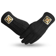 Knights Templar Gloves – Black Cotton With Square Patch