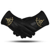 Past Master Blue Lodge Gloves – Black Leather With Gold Emblem