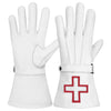 St. Thomas of Acon Gauntlet – White Leather with Wrist Strap